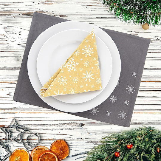 Orion Christmas Fabric Gray Placemats 33.5x26cm
