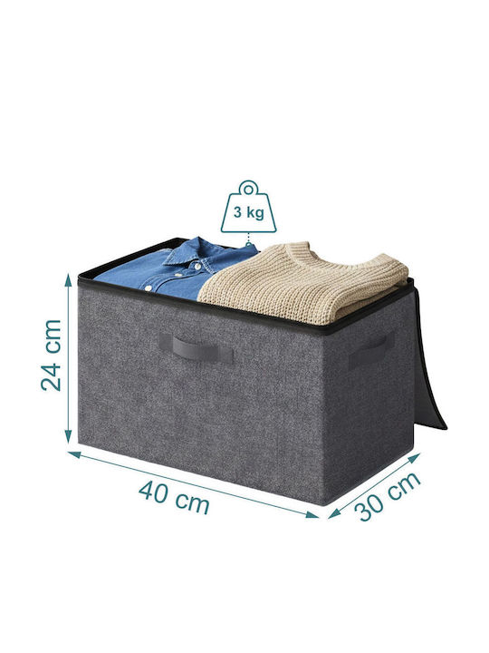 Relaxdays Fabric Storage Box with Lid Multicolour 24x40x30cm 3 Pieces