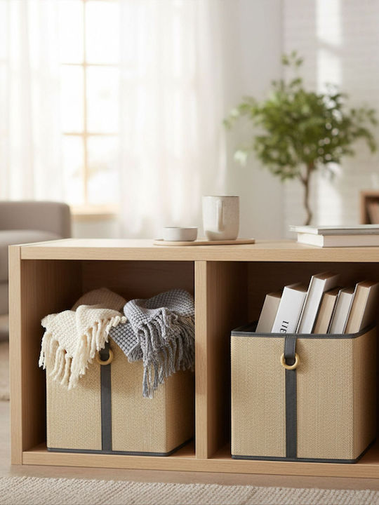 Relaxdays Fabric Beige Storage Box 30x30x30cm