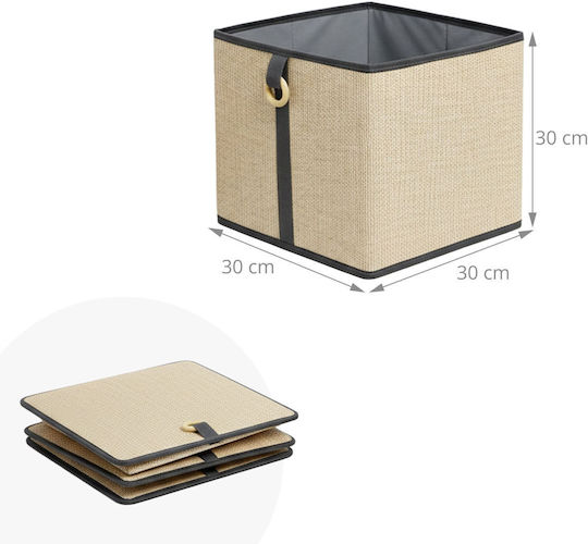 Relaxdays Stoff Aufbewahrungsbox Beiges 30x30x30cm