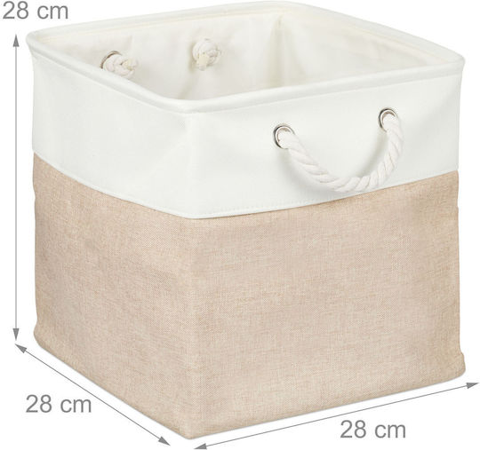 Relaxdays Fabric Beige Storage Box 4 Pieces