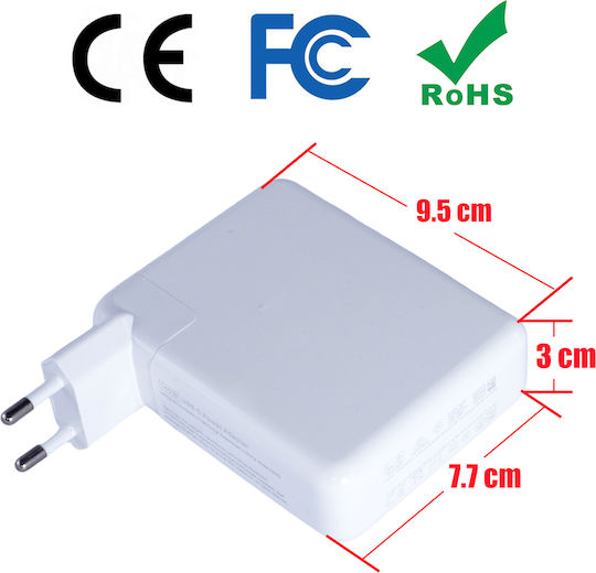 Ac Adapter USB-C Φορτιστής Laptop 140W 5A για Apple με Αποσπώμενο Καλώδιο Τροφοδοσίας