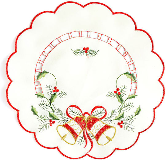Alista Home Tischsets Rund Stoff Rote 29cm