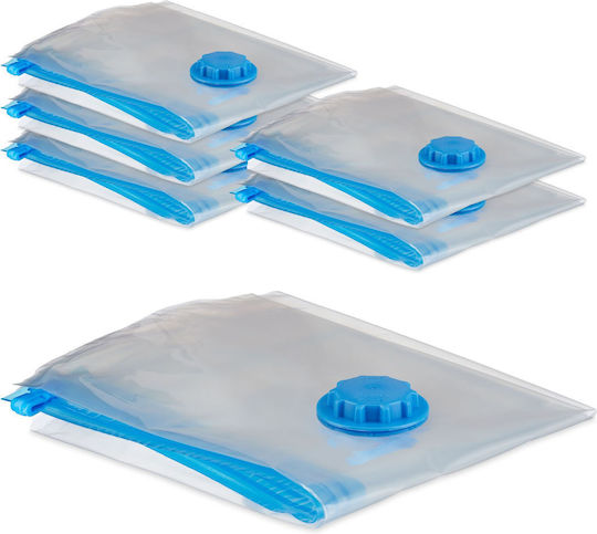 Relaxdays Geantă Din Plastic Pentru Depozitare Haine Depozitare Pentru Îmbrăcăminte Cu Vid 100x80cm 6 Bucăți