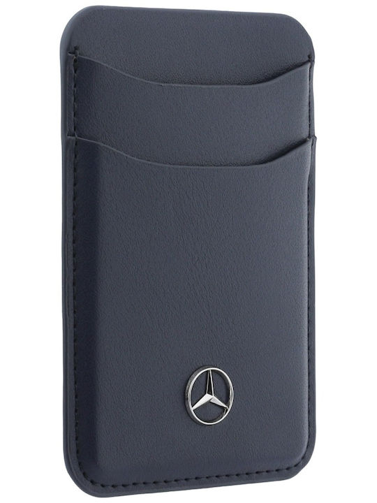 Leather Men's Card Wallet Blue