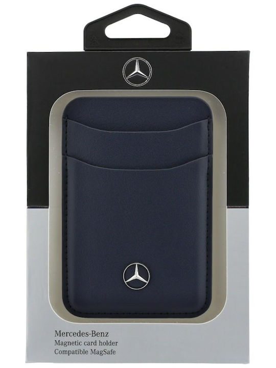 Leather Men's Card Wallet Blue