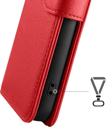 Zanaé Husa Wallet Oppo A5 Cu Funcție Stand Tab Magnetic Roșie