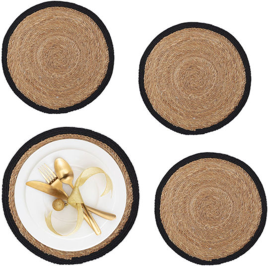 Relaxdays Seturi De Masă Rotundă Bej 37cm 4 Bucăți Relaxdays Seturi De Masă Rotundă Bej 37cm 4 Bucăți