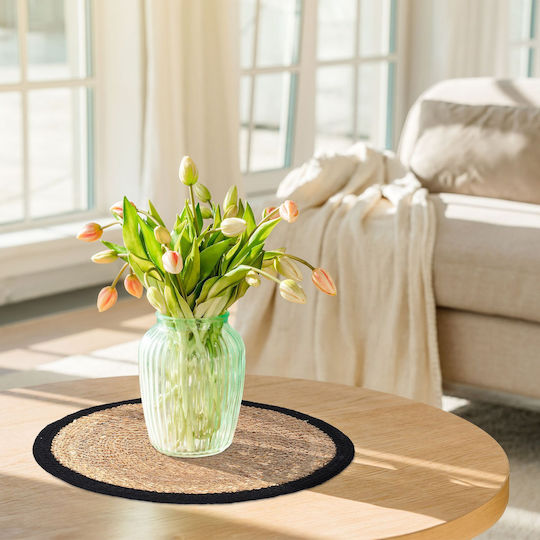 Relaxdays Seturi De Masă Rotundă Bej 37cm 4 Bucăți