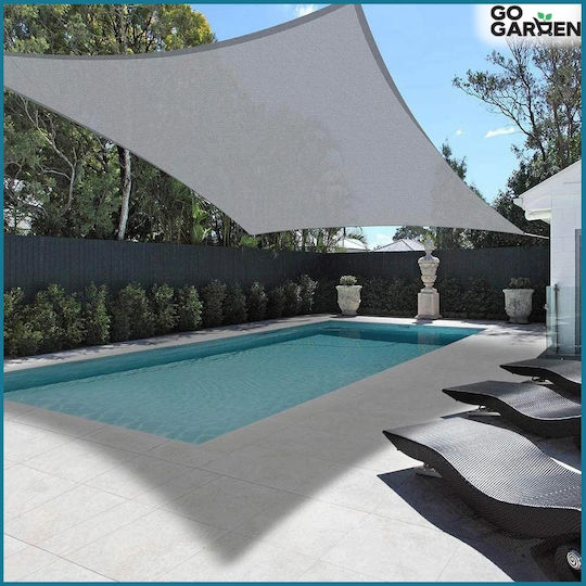 GoGarden Rectangular Gray Shade Sail 4x6m 160gr/m²