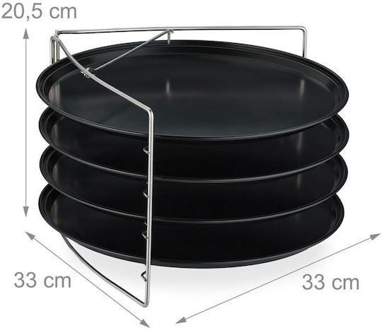 Relaxdays Tăvi De Copt Din Oțel Inoxidabil Cu Acoperire Antiaderentă 20.5cm 4 Bucăți