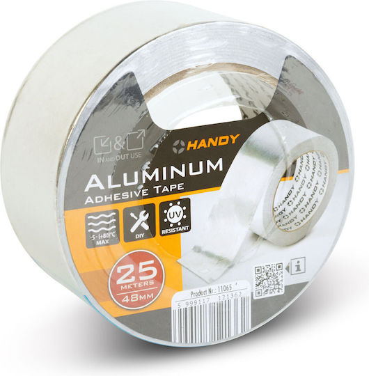 Bandă Adezivă Din Aluminiu 25 M X 48 Mm Bandă De Izolare Termică Etanșare Conducte De Ventilație Rezistentă La Căldură Acrilică
