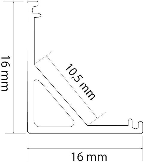 Aluminum Led Profile 1m Corner Led Strip Rail 16x16mm Corner Mount Protection Cooling Strip
