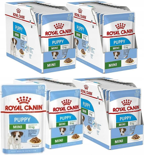 Royal Canin Nasses Hundefutter für Welpen Diät mit Fleisch 48x85gr
