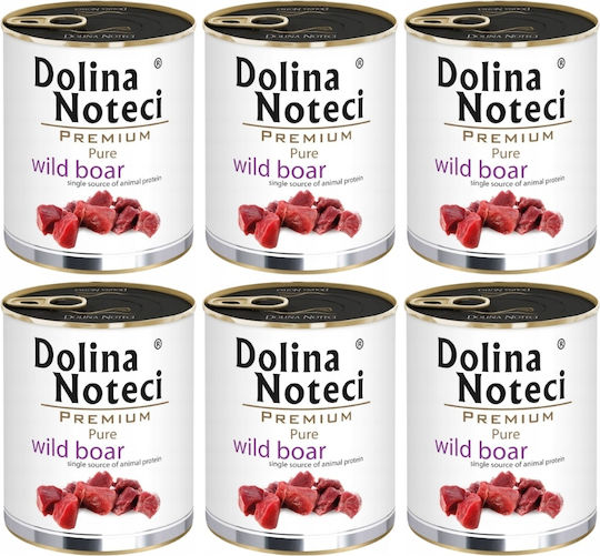 Dolina Noteci Hrana Umedă Pentru Câini Pură Cu Mistreț Sălbatic Carne Și Ficat 6x800gr