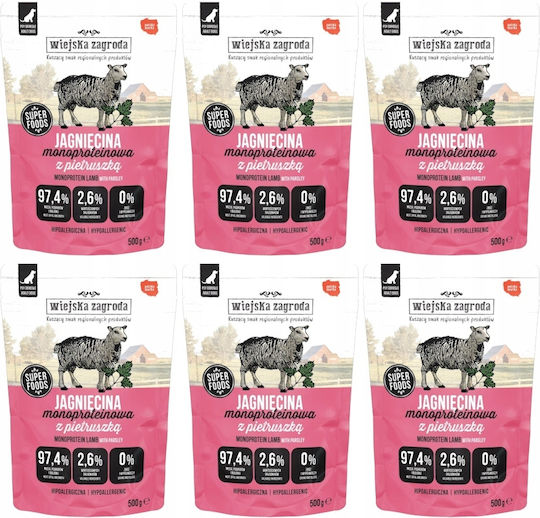 Nasses Hundefutter in Beutel Diät mit Lamm und Huhn 6x500gr