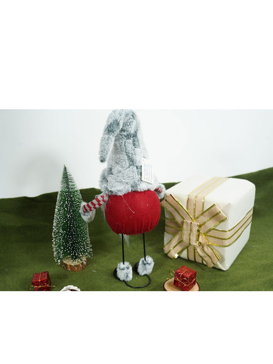 Коледна Фигура Elf Alista Home Сив Червен Текстил 55 См
