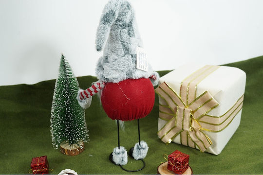 Ornament Elf De Crăciun Alista Home Gri Roșu Textil 55 Cm