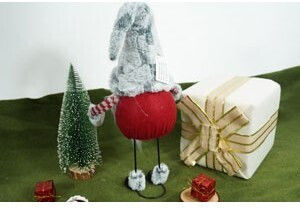 Ornament Elf De Crăciun Alista Home Gri Roșu Textil 55 Cm