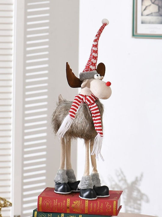 Figurină De Crăciun Flippy 3d Ren Din Țesătură Polistiren Înălțime 70 Cm Multicoloră