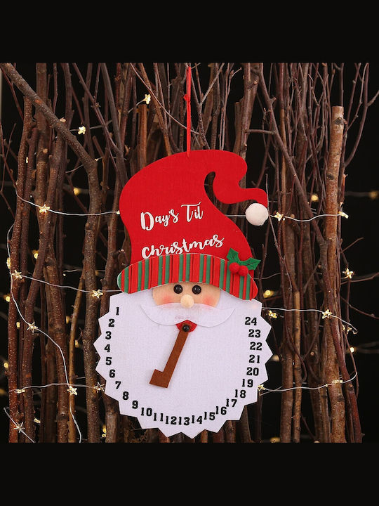 Calendar Advent De Crăciun Flippy Numără Zilele Până La Crăciun Design Moș Crăciun Material Poliester 37 X 22 Cm Roșu