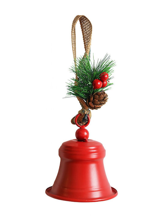 Clopoțel Metalic Flippy Pentru Bradul De Crăciun Ornament De Crăciun Cu Ramură De Pin Roșu 10 X 8 X 8 Cm