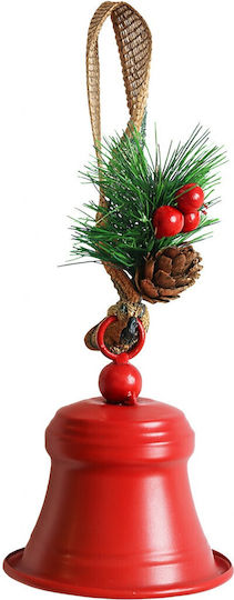 Clopoțel Metalic Flippy Pentru Bradul De Crăciun Ornament De Crăciun Cu Ramură De Pin Roșu 10 X 8 X 8 Cm