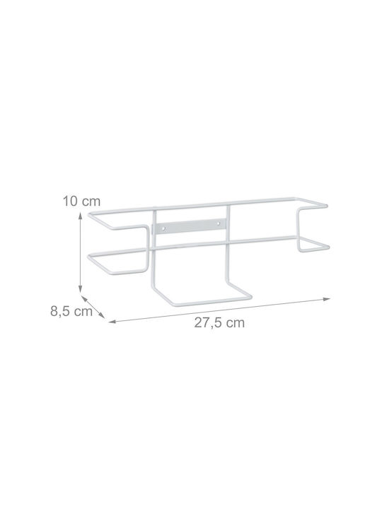 Relaxdays Επιτοίχιο Ράφι Μεταλλικό 10x8.5x27.5εκ. Λευκό