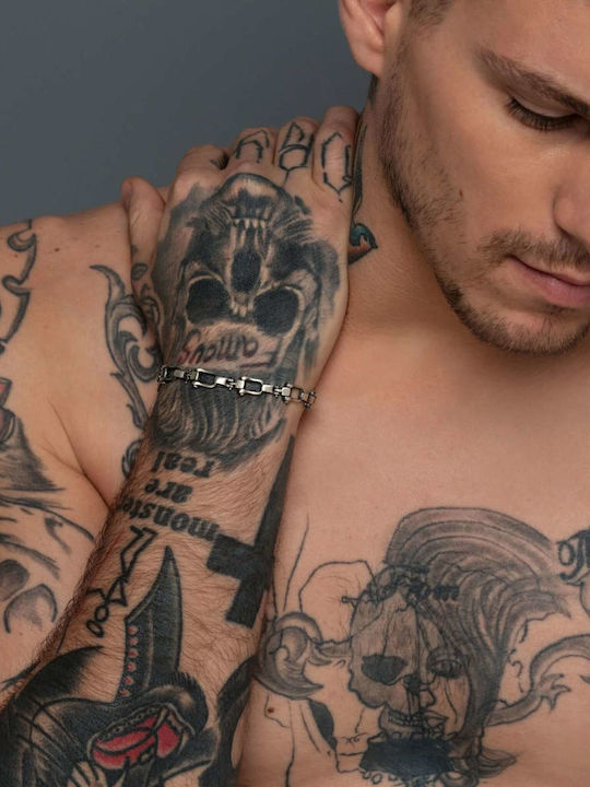 Männer Armband Steampunk Handgefertigt Silber 925 20cm