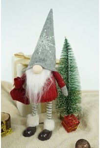 Ornament Elf De Crăciun Alista Home Roșu Alb Textil 42 Cm