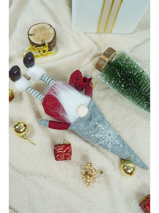 Weihnachtself Anhänger Alista Home Rote Weiße Textil 42 Cm