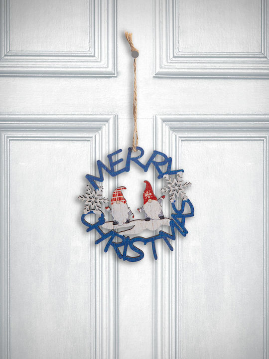 Decorațiune De Crăciun Elf Din Lemn Albastru 10 Cm