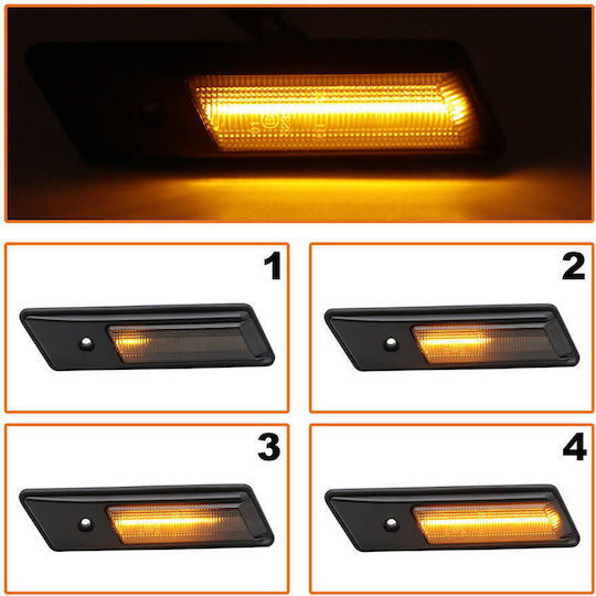 Bmw 7 E32 85-94 Led Side Turn Signal Smoked Dynamic 2 Pcs Set
