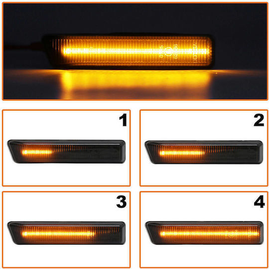 Bmw 3 E36 Fl 96-99 Led Side Turn Signal Smoked Dynamic 2 Pcs Set