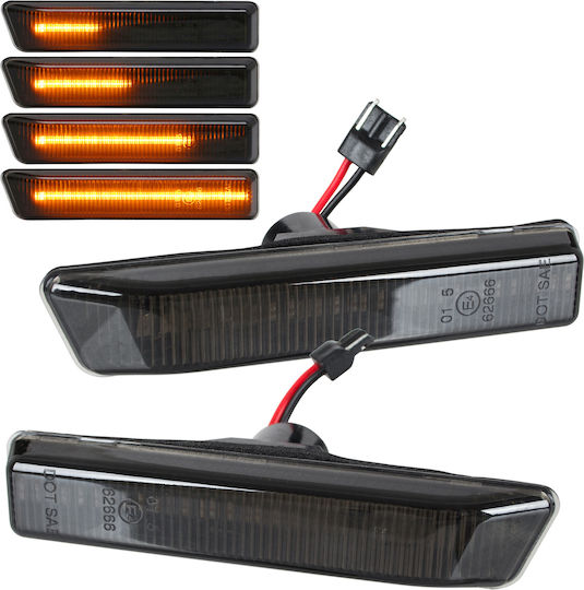 Bmw 3 E36 Fl 96-99 Led Side Turn Signal Smoked Dynamic 2 Pcs Set