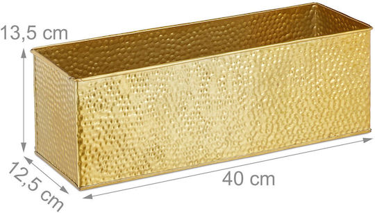 Relaxdays Pflanzentöpfe Gold 13.5x12.5x40cm