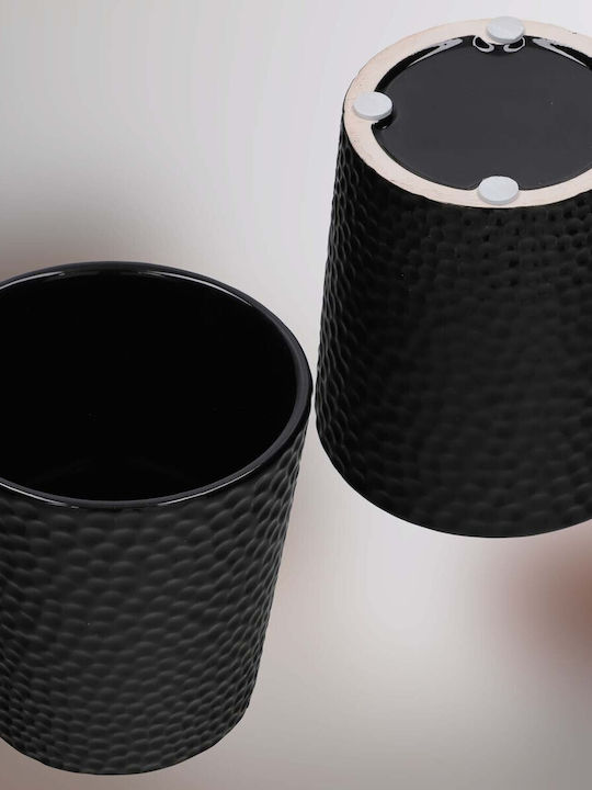 Kotarbau Vază Pentru Plante Ceramică Neagră Cu Suport