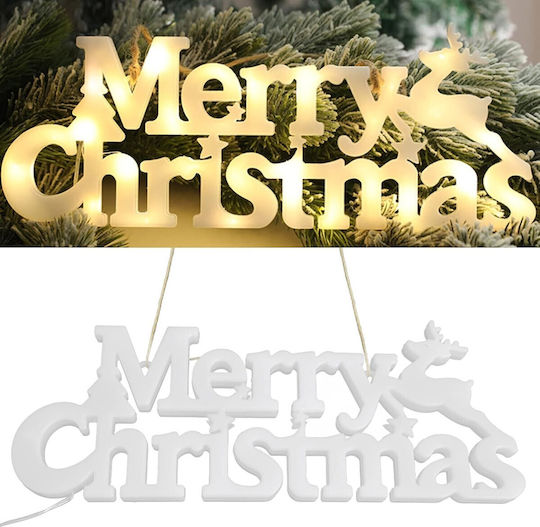 Instalație Led De Crăciun Litere 3D Flippy Merry Christmas Lumină Caldă 27.5 X 10.5 X 1.4 Cm Albă