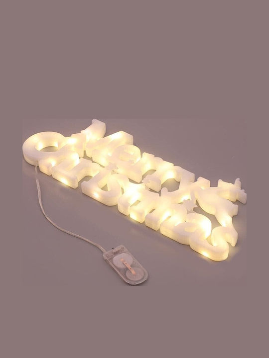 Instalație Led De Crăciun Litere 3D Flippy Merry Christmas Lumină Caldă 27.5 X 10.5 X 1.4 Cm Albă