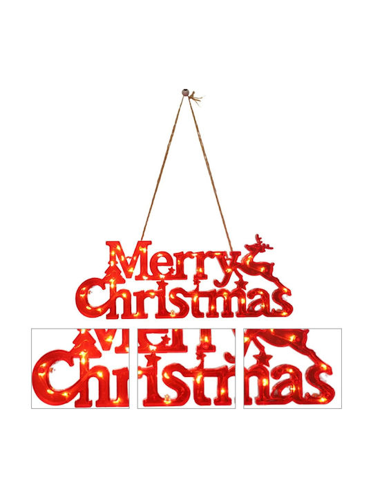 Instalație Led De Crăciun Litere 3d Flippy Merry Christmas Lumină Caldă 27.5 X 10.5 X 1.4 Cm Roșie