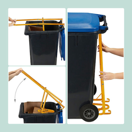 Relaxdays Waste Compactor Bins Yellow 39x95x33 Cm