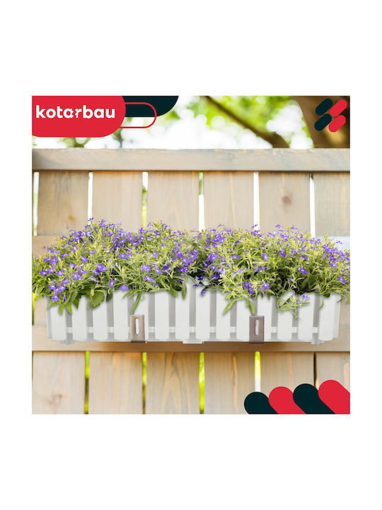 Rustikaler Weißer Balkonblumenkasten Geländer 60 Cm