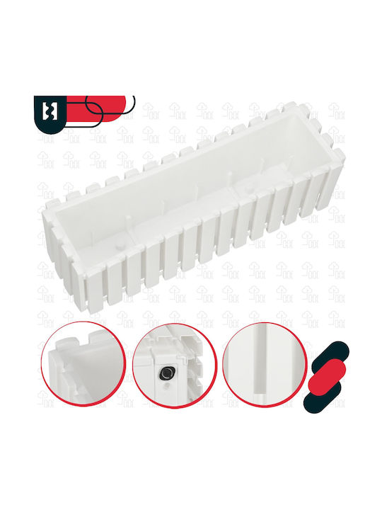 Rustic White Balcony Flower Box Railing 60 Cm