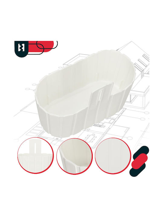 Wandhängender Blumentopf Wand Balkon Rustikal Weiß 28 cm 2 Stück