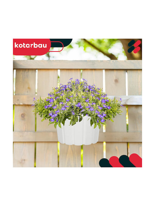Kotarbau Balcony Flower Pot Railing Hanging Handle Single Rustic White 150 Mm