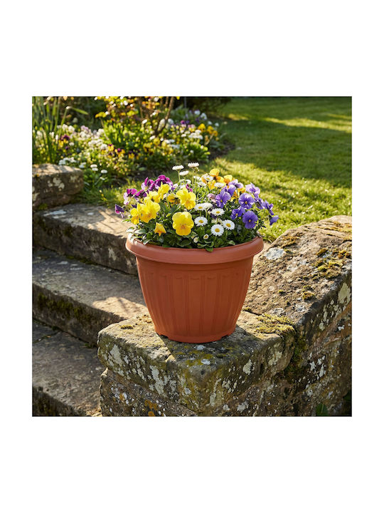 Ghiveci De Flori Din Plastic Culoare Teracotă Ø20 Cm Pentru Plante De Interior Și Exterior