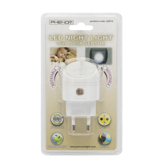 Lumină de Noapte LED cu Senzor de Lumină Cap Rotativ 230V Iluminare Direcțională