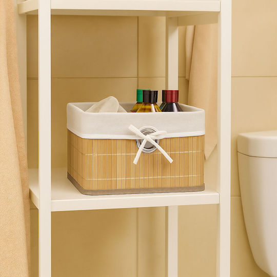 Relaxdays Coș De Depozitare Din Bambus Bej 20x31x31cm
