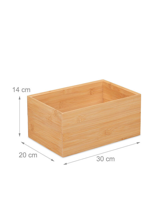 Relaxdays Coș De Depozitare Din Bambus Bej 14x30x20cm
