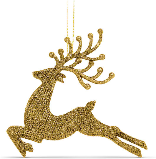 Glitzerndes Rentier Weihnachtsbaumdekorationen 12 Cm Set 4 Stück 3 Farben